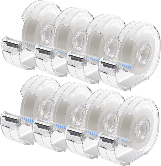 ALSISK Transparent Tape with Dispenser and Refills,Clear Tape for Home,School and Office Supplies,0.7x1000 Inch, 8 Pack