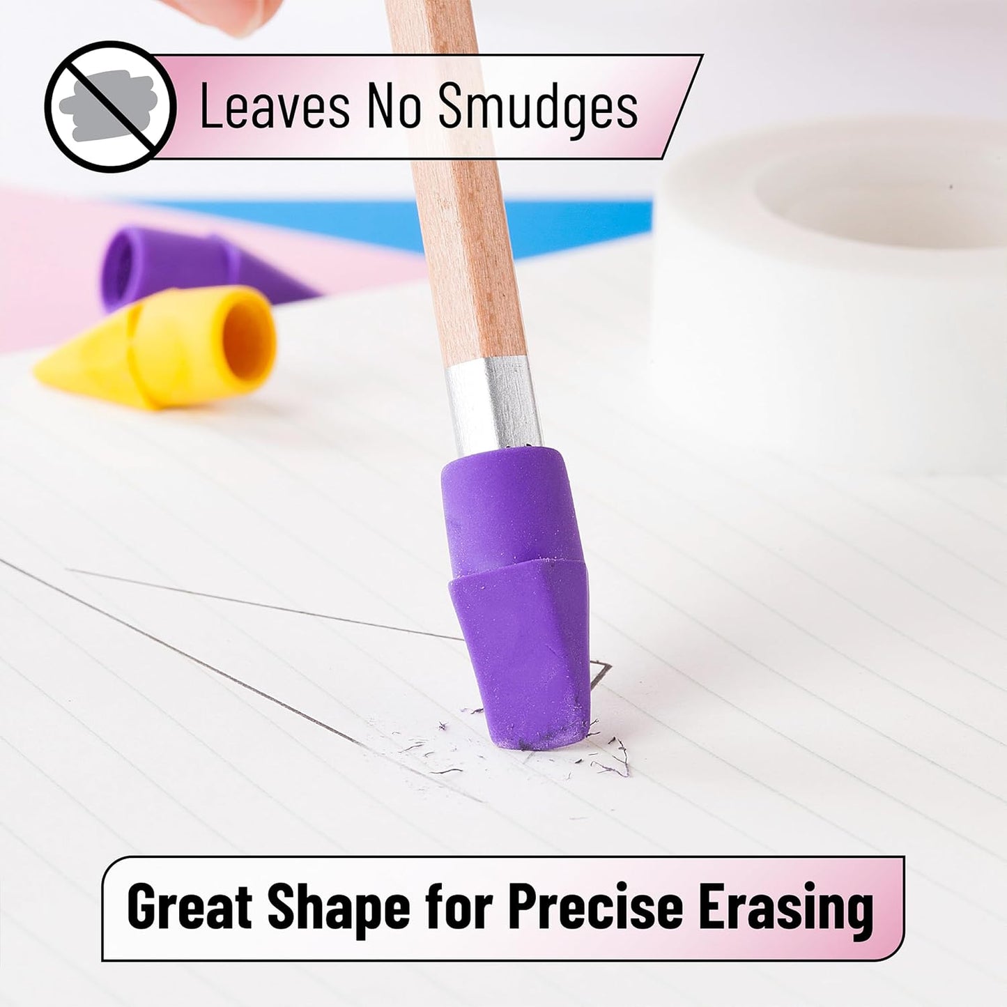 Mr. Pen- Pencil Toppers, 500 Pack, Vibrant Colors, Pencil Top Erasers, Back to School Supplies