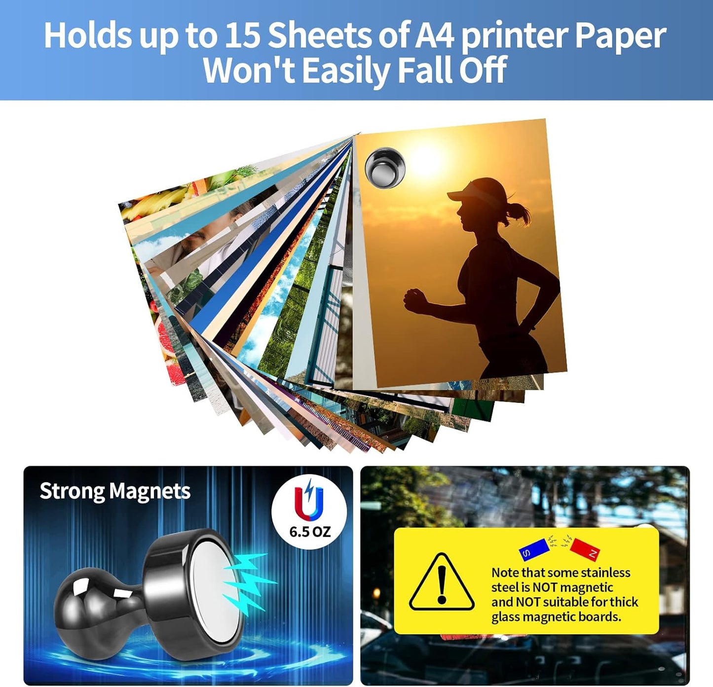 12Pack Fridge Magnets Black,Metal Refrigerator Magnet, Strong Push Pin Magnets for Whiteboard, Refrigerator, Dry Erase Board, Map, Locker Accessories, Office Accessories, Kitchen Accessories