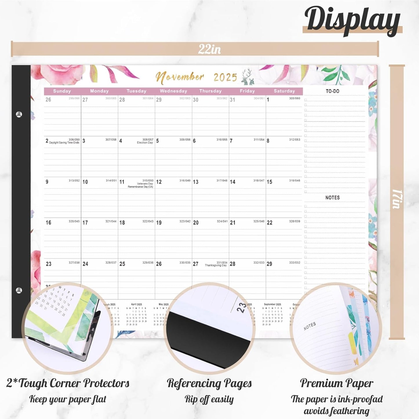Gannyfer Desk Calendar 2025-2026 - 18 Month Large Calendar July 2025 - Dec 2026, 22" x 17" Desktop Pad Calendar, Office Supplies Perfect for Planning and Organizing In Your Home, School or Office