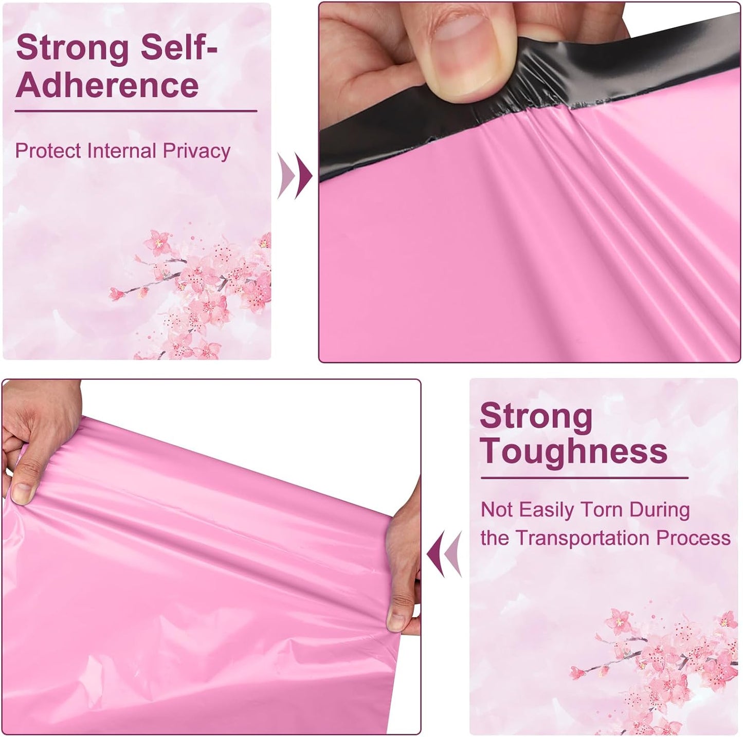 Large Poly Mailers 19x24 Inch 100 Pack, Shipping Bags for Clothing with Self-Sealing Tear-Resistant, Waterproof Poly Bags, Mailing Envelopes for Small Business (Pink)