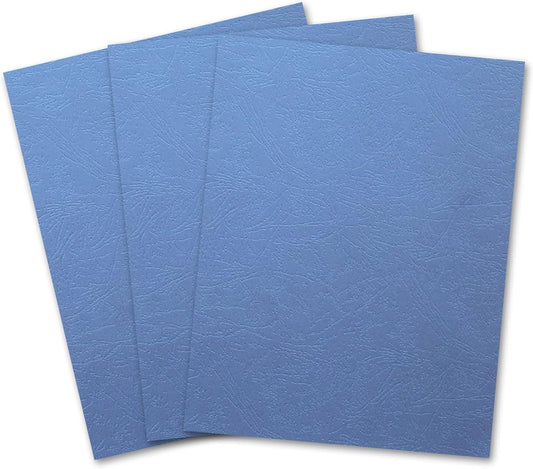 Binditek 100 Pack Grain Texture Paper Binding Presentation Covers, Letter Size, 13Mil, 90lb, 8.5 x 11 Inches, Un-Punched, Blue, Office Supplies