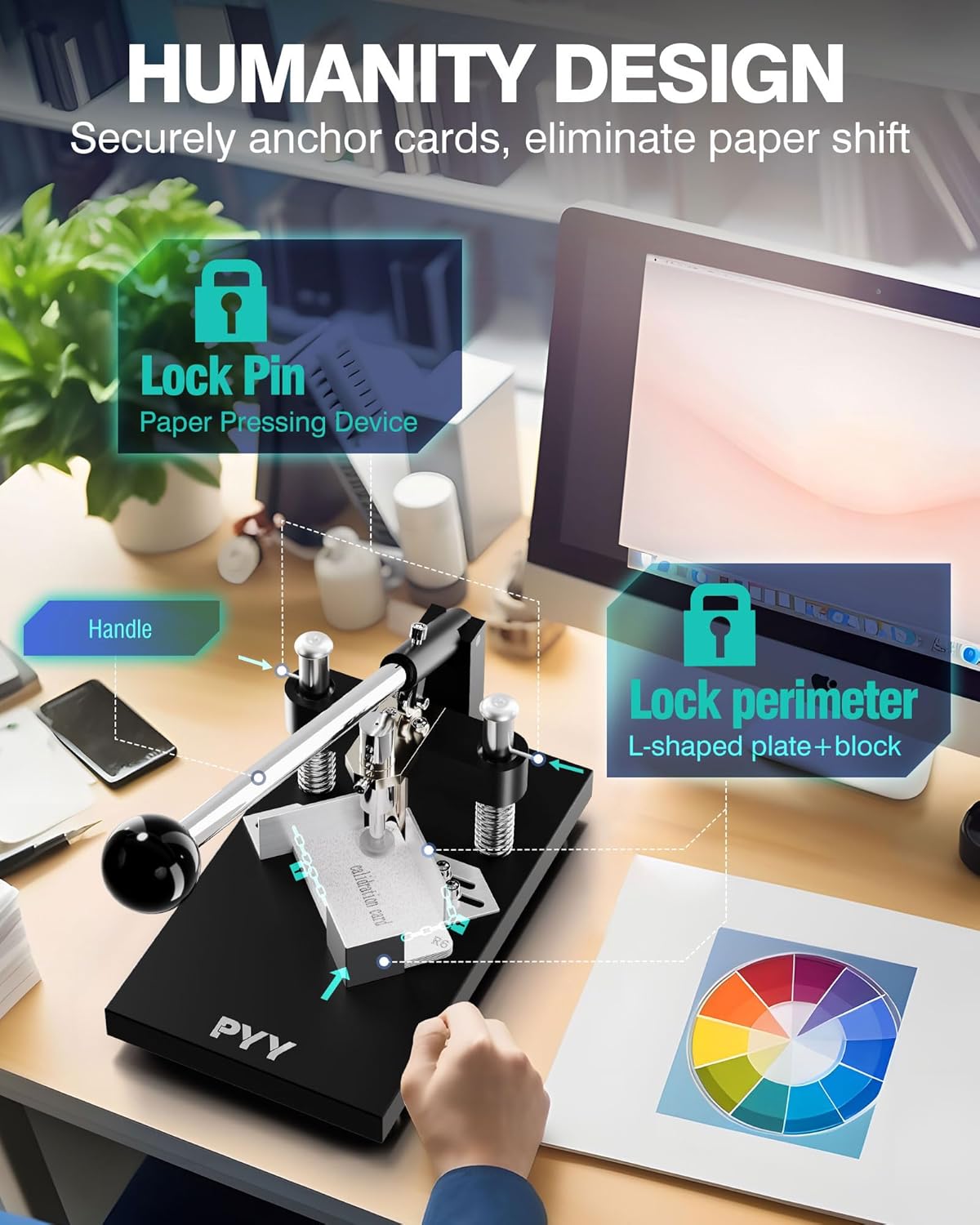 PYY Corner Rounder Punch Cutter - Round Edge Paper Cardstock Laminate Business Card Photo Crafting Tool Machine | 3 Dies R4mm R6mm R10mm Blades | Max 30mm/1.2" Cutting Thickness | Heavy Duty A3 Steel