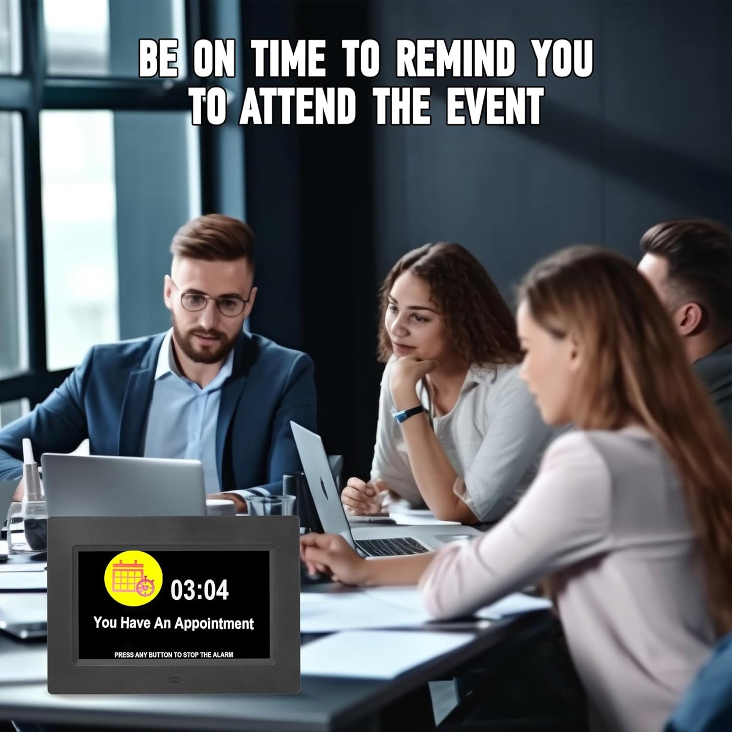 Digital Alarm Clock, Multiple Alarm Clocks Functions,digaital Wall Clock for Seniors, Dementia Clock That Provides Digital Alarms and Electronic Calendar for Seniors. (Black, 7 inches)