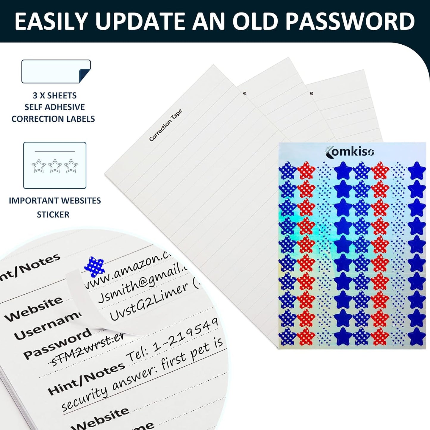 Password Book with Individual Alphabetical Tabs Laminated, Large Print Password Keeper Book for Seniors, A5 Hardcover Internet Password Log Book to Record Website Login Details - Floral