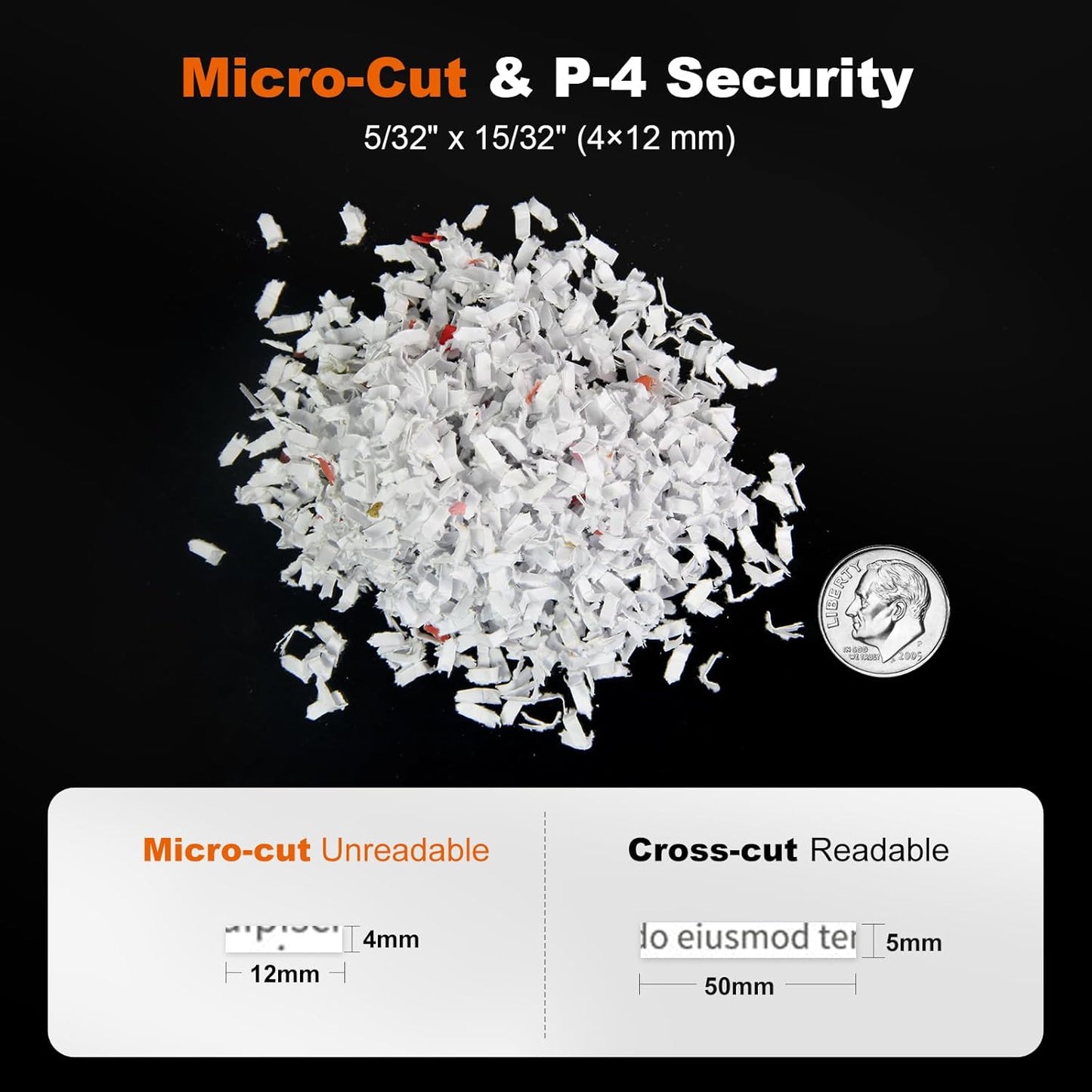 Bonsaii Paper Shredder for Office, 110-Sheet Autofeed Heavy Duty Shredder for Home Office Use, 30 Minutes/Micro Cut/P-4 High Security Level/6 Gallon Large Bin