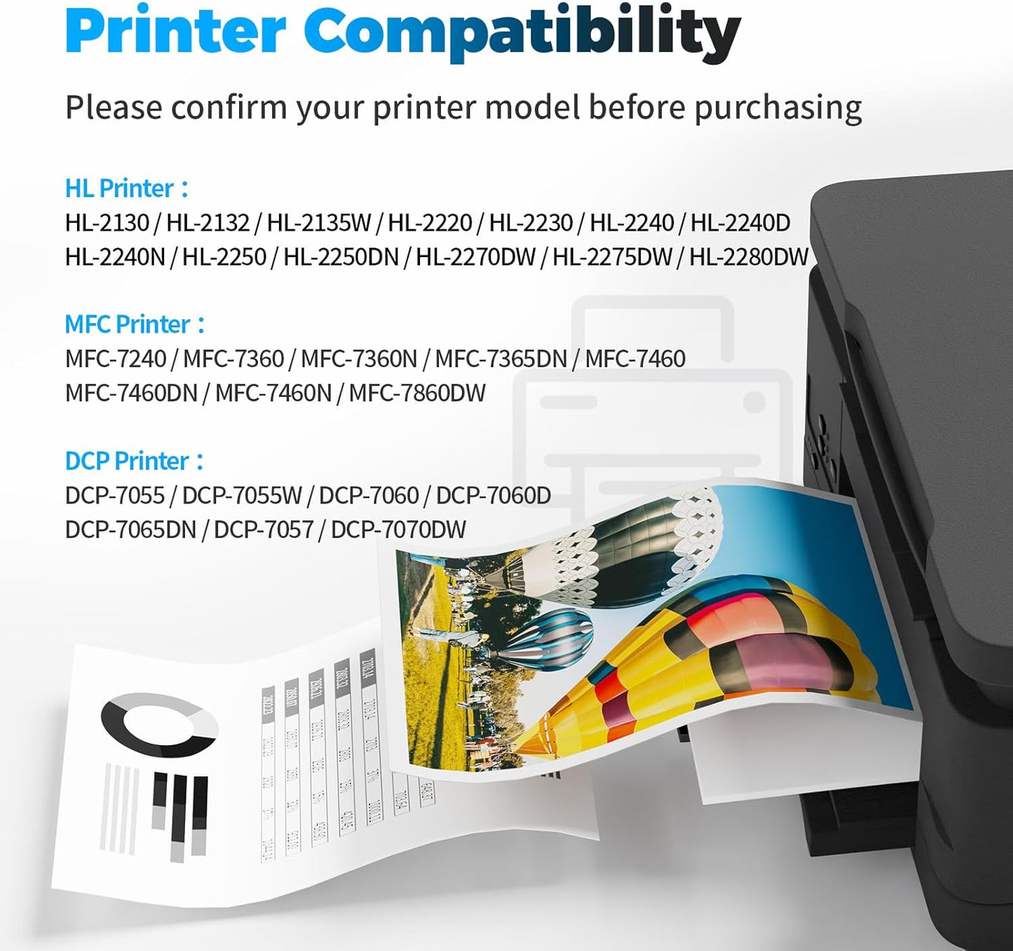 Compatible TN450 TN420 Toner Cartridge Replacement for Brother TN450 TN-450 TN420 TN-420 Compatible with HL-2270DW HL-2280DW HL-2230 MFC-7360N MFC-7860DW DCP-7065DN Intellifax 2840 2940 Printer