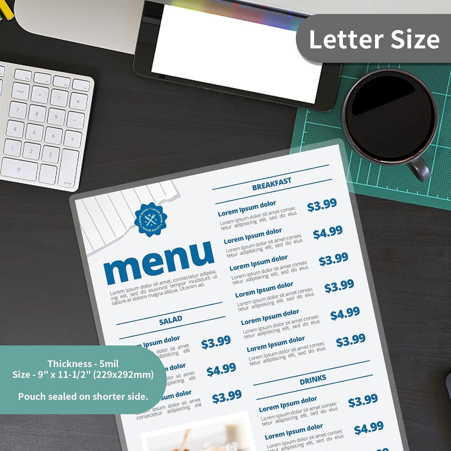 5 mil Thermal Laminating Sheets 500 Packs, 9” x 11.5” Clear Laminating Pouches Holds 8.5 x 11 Inch Sheet, Letter Size Lamination Paper for Laminator - Rounded Corner