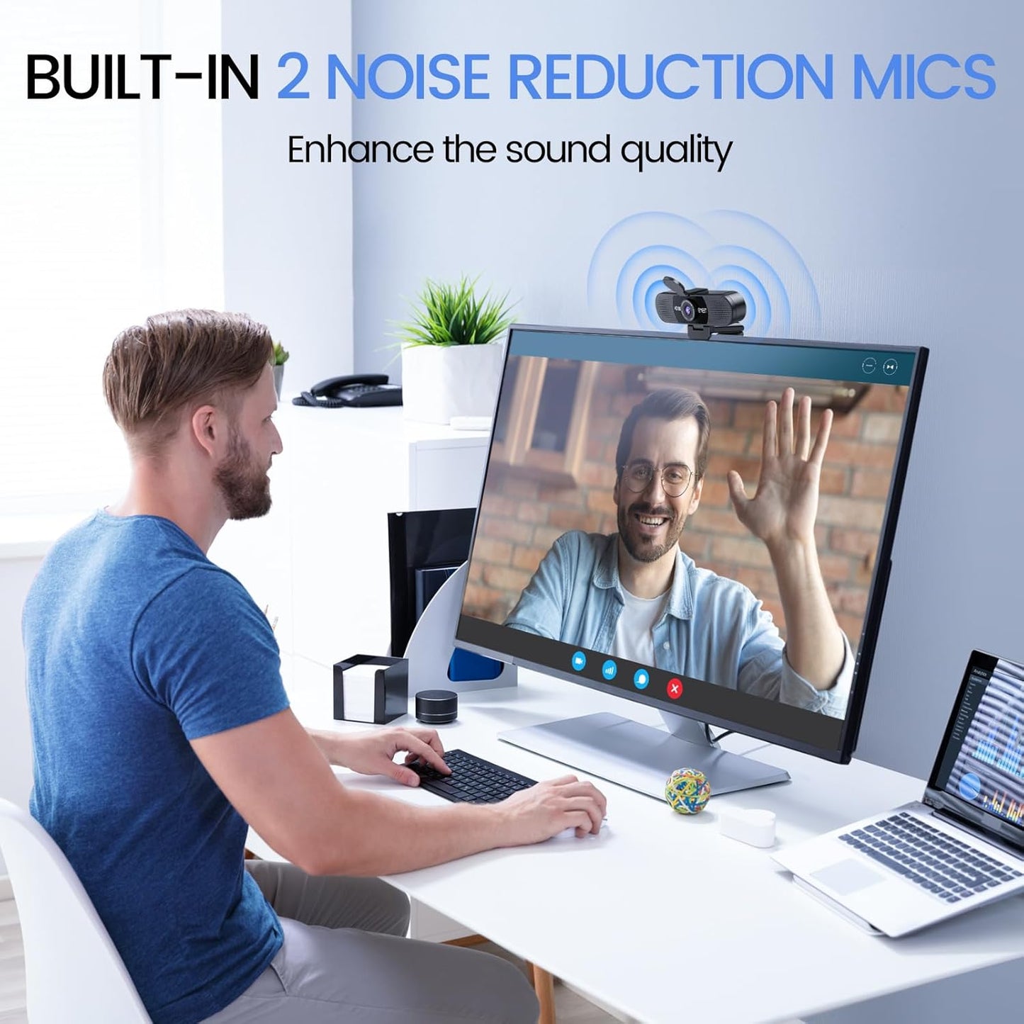 EMEET 1080P Webcam with Microphone, C960 Web Cam, 2 Mics, 90° FOV, USB Type-A & A-to-C Adapter, Plug&Play Computer Camera for Online Calling, Zoom/Teams/Facetime, Switch 2 Camera Support, 2025 Version