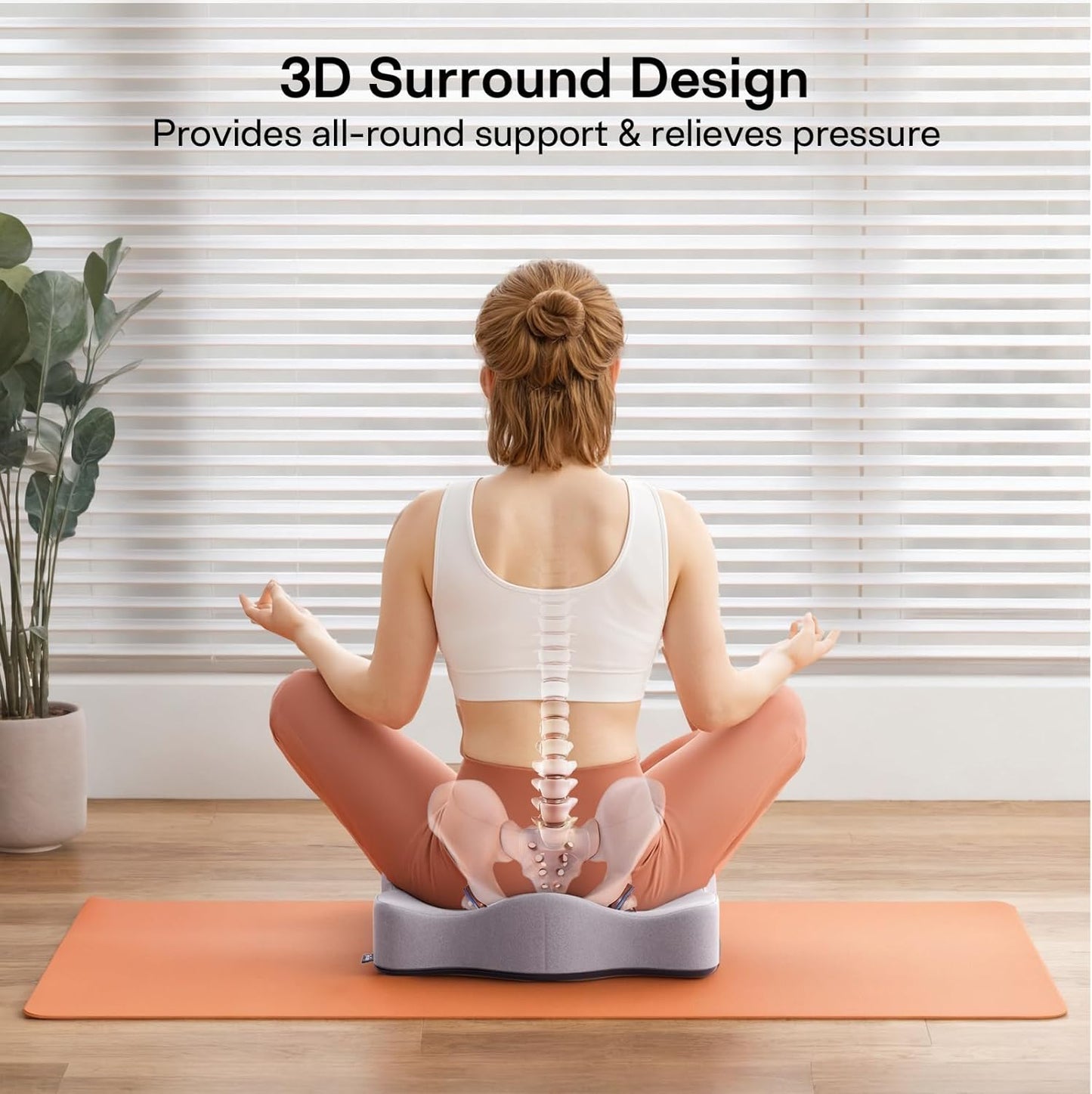 Seat Cushions for Office Chairs - Pressure Relief Seat Cushion - Car Seat Cushions for Pressure Relief, Tailbone Pain, Sciatica & Back Pain Relief for Office Chairs (Purple)