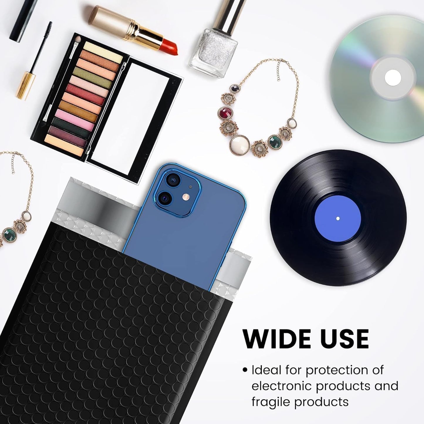 Fuxury Black Bubble Mailers 6x10" Padded Envelopes 9600Pack Strong Adhesion Thick Padded Mailers for Small Business Mailing Small Items,Jewelry,Makeup