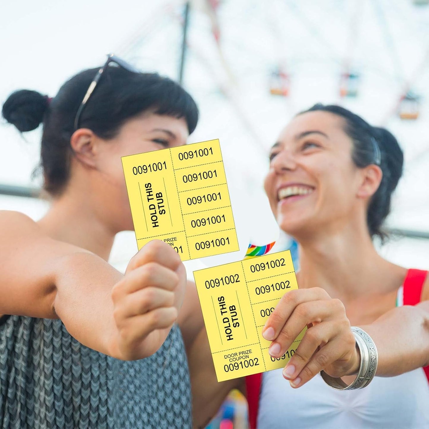 Kosiz 504 Sheets 5 Bid Raffle Ticket with Different Numbers Per Sheet Chinese Auction Tickets for Events Church Basket Auction Silent (Dark Yellow)