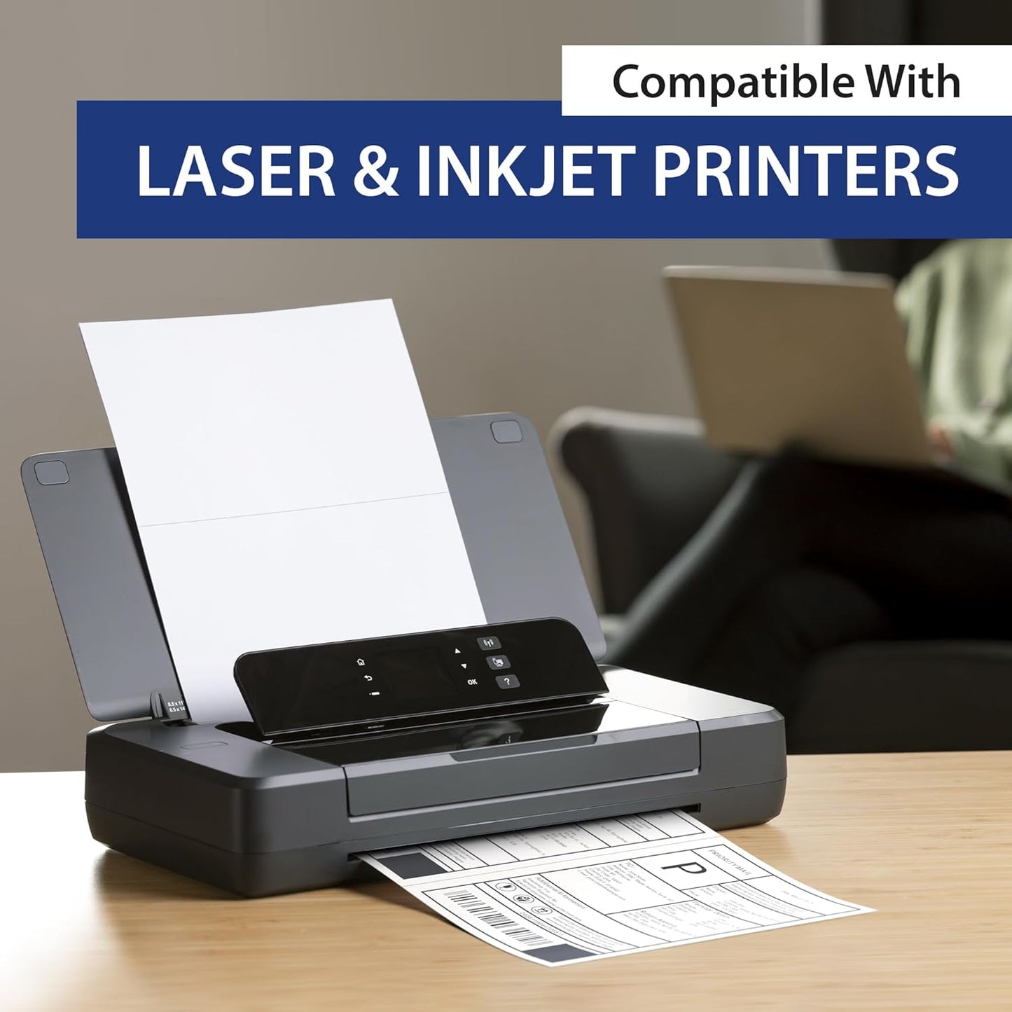 2000 Sheet (4000 Labels) | 8.5" x 11" 2 UP Half Sheet Self Adhesive Shipping Labels for Laser & Inkjet Printers | Ecommerce, Address, Mailing, Labeling, Packaging