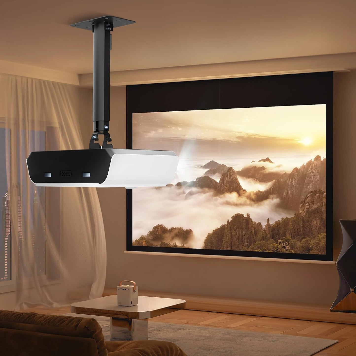 suptek Extended Mini Projector Ceiling Mount Adjustable Wall Mount with Thread Adapters for Projector DVR Camera, Max 21inch (PR05MINIB)