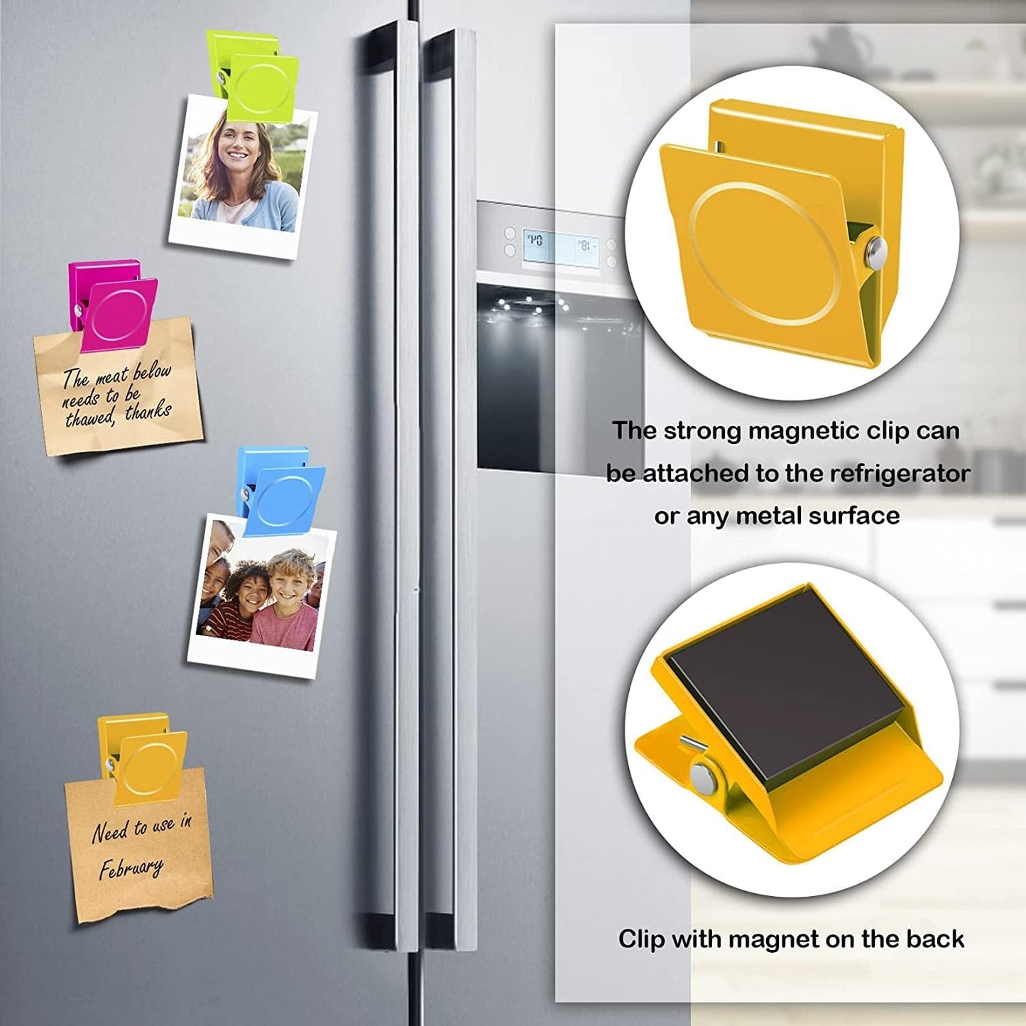 Grtard 24 Pack Magnetic Clips Heavy Duty, Colorful Strong Fridge Magnet Clips Heavy Duty, Metal Magnet Clips for Fridge, clip Magnets, Magnetic Clips for Refrigerator, Locker, Whiteboard, Home, Office