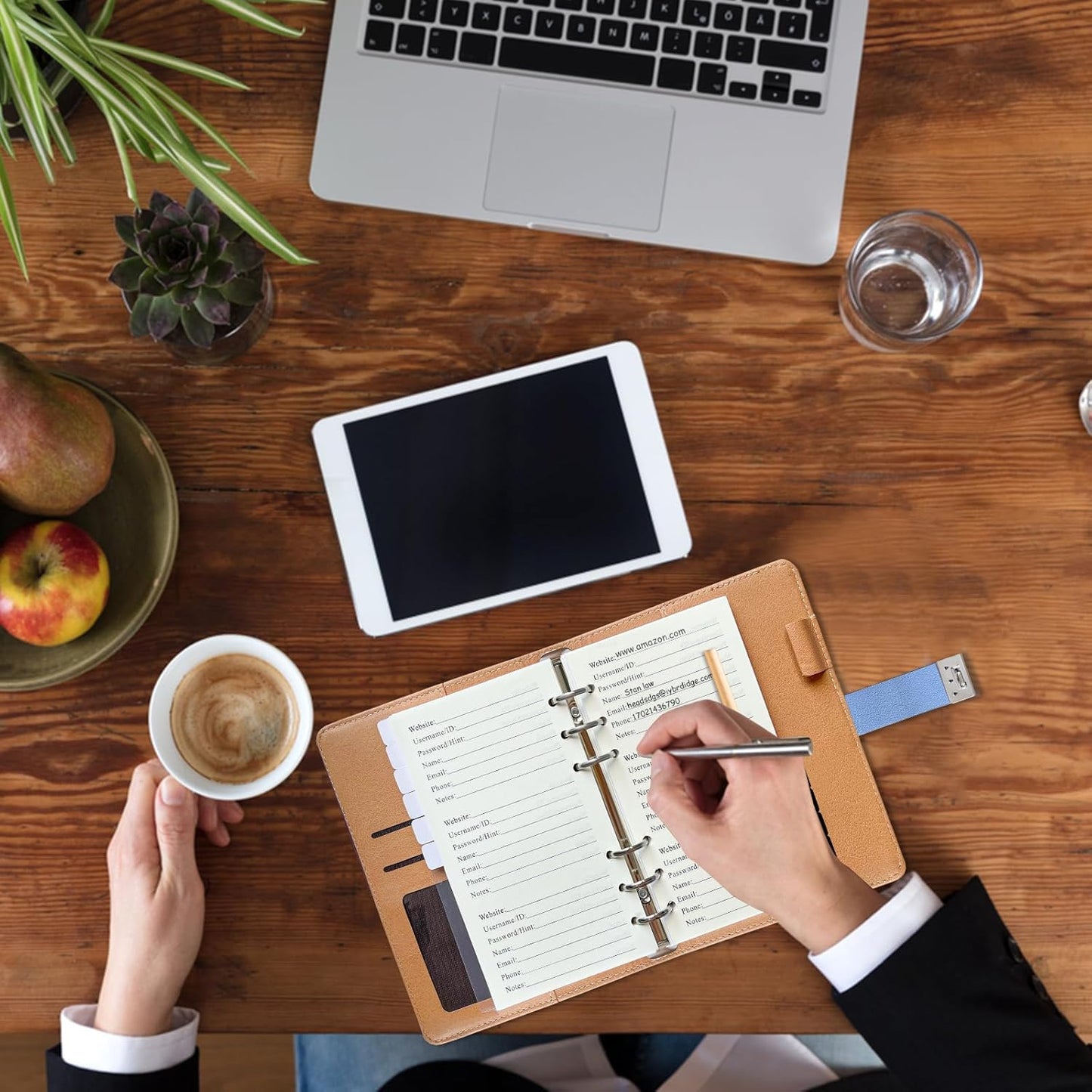 A6 Password Book Refills - 576 Entires Password Notebook Refill Paper with Alphabetical Tabs, Large Print Internet Log Book Replacement Pages, 224 Pages, 6.8in x 4.1in