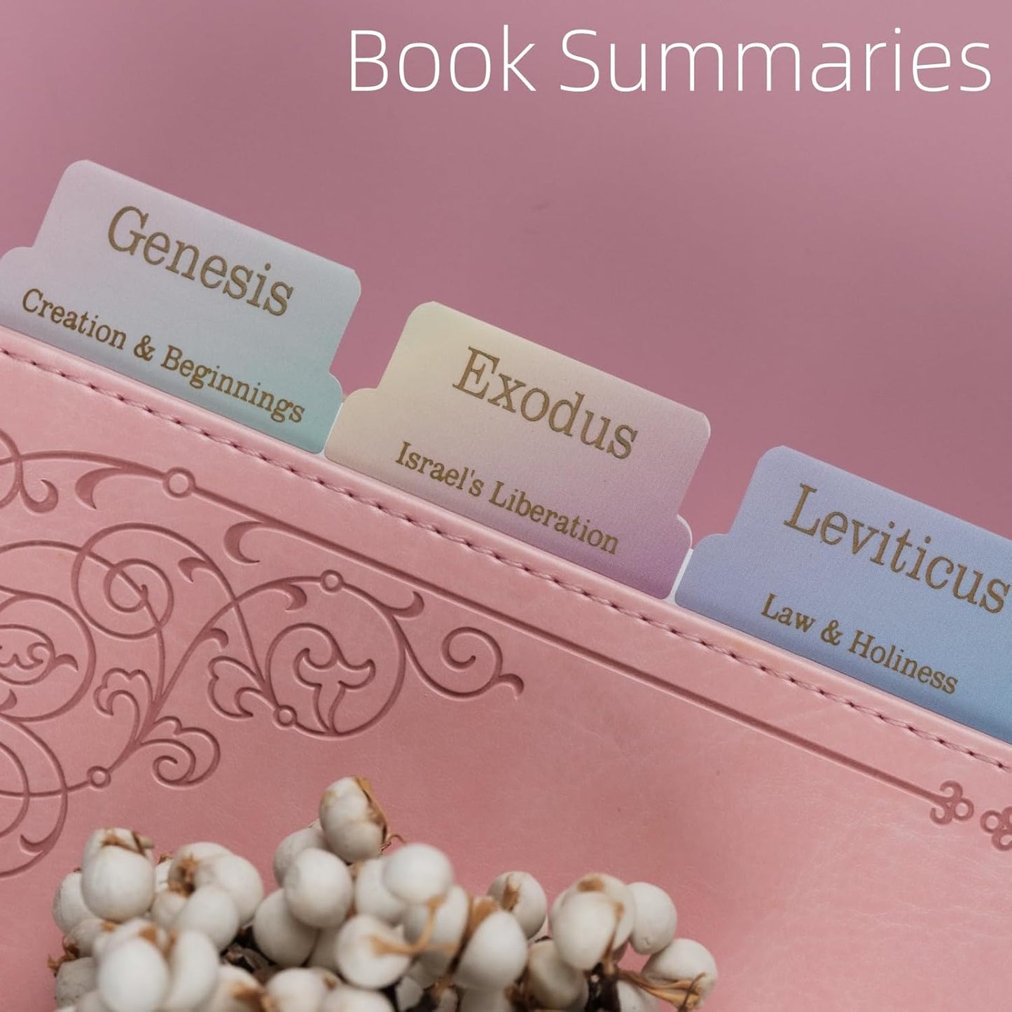 UPAFEXXI-Laminated Bible Tabs with Book Summaries(Gold Foil Embossed Lettering), Bible Tabs for Women and Men, Reposition Large Print Stickers, Easy to Read, 80Chapters Labels for Easy Navigation