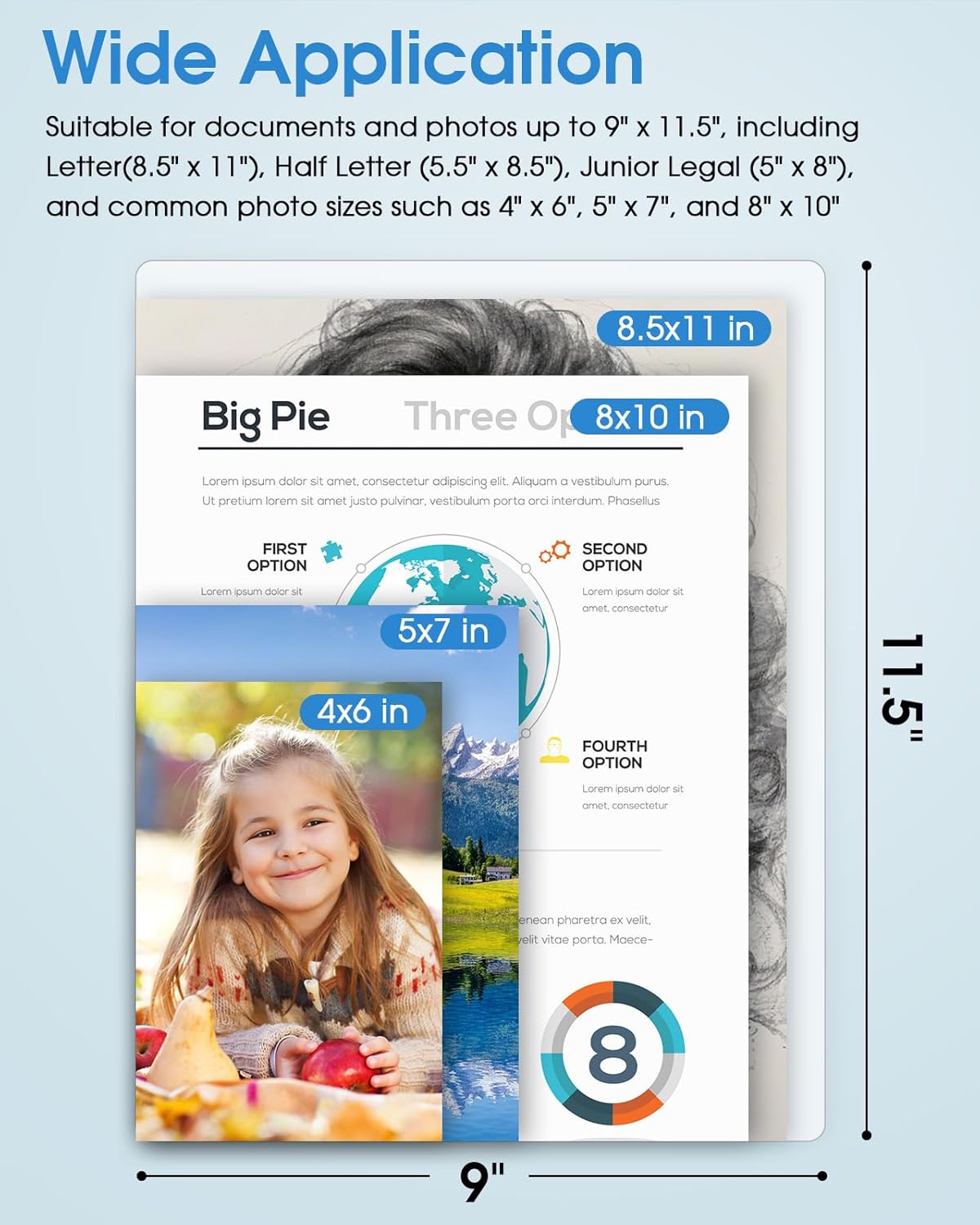 KTRIO Laminating Sheets 5 Mil, Hold 8.5 x 11 inches Sheet, 100 Pack, Clear Thermal Laminate Pouches for Laminator, 9 x 11.5 inches Lamination Sheets for School, Home & Office