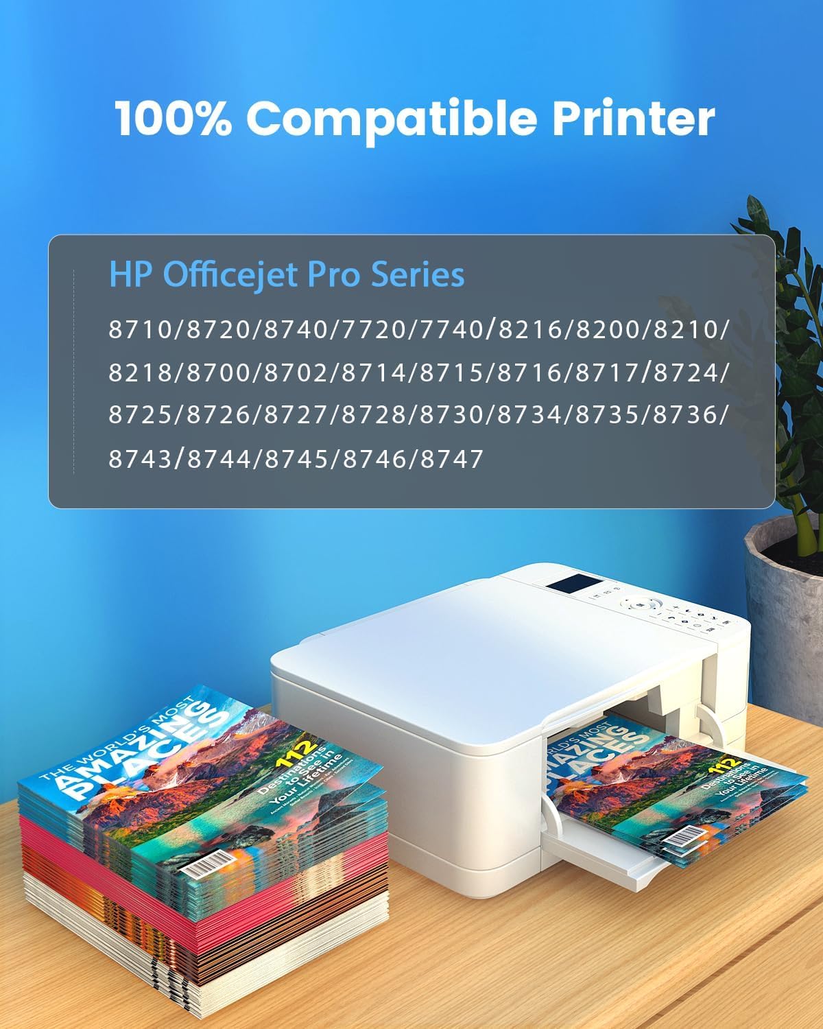 952XL Ink Compatible for Hp 952XL Ink Cartridges Combo Pack 952 XL Work for Hp Officejet Pro 8710 8702 7720 7740 8700 8715 8210 Printers (Black/Cyan/Magenta/Yellow)