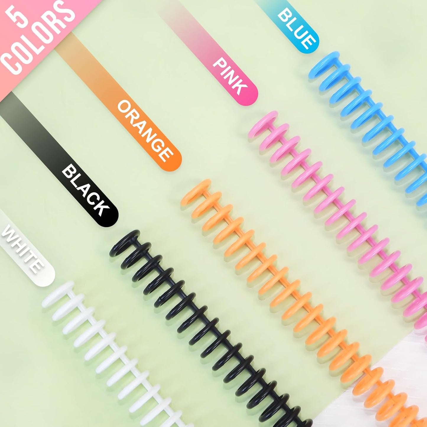 Rayson Click Binding Spines, 34-Hole Click Binding Ring for A4 and U.S. Letter Size Paper, Multi-Color, 1/2" Diameter, 3:1 Pitch, Binds Up to 90 Sheets, 30 Pack