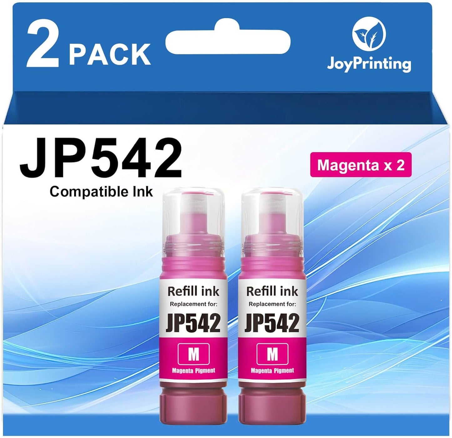 542 Ink Refill Bottles Magenta Compatible 542 Ink Bottles Work for ET-5800 ET-5850 ET-5880 ET-5150 ET-5170 ET-16600 ET-16650 ST-C8000 ST-C8090 Printers (2 Pack, 70 ml)