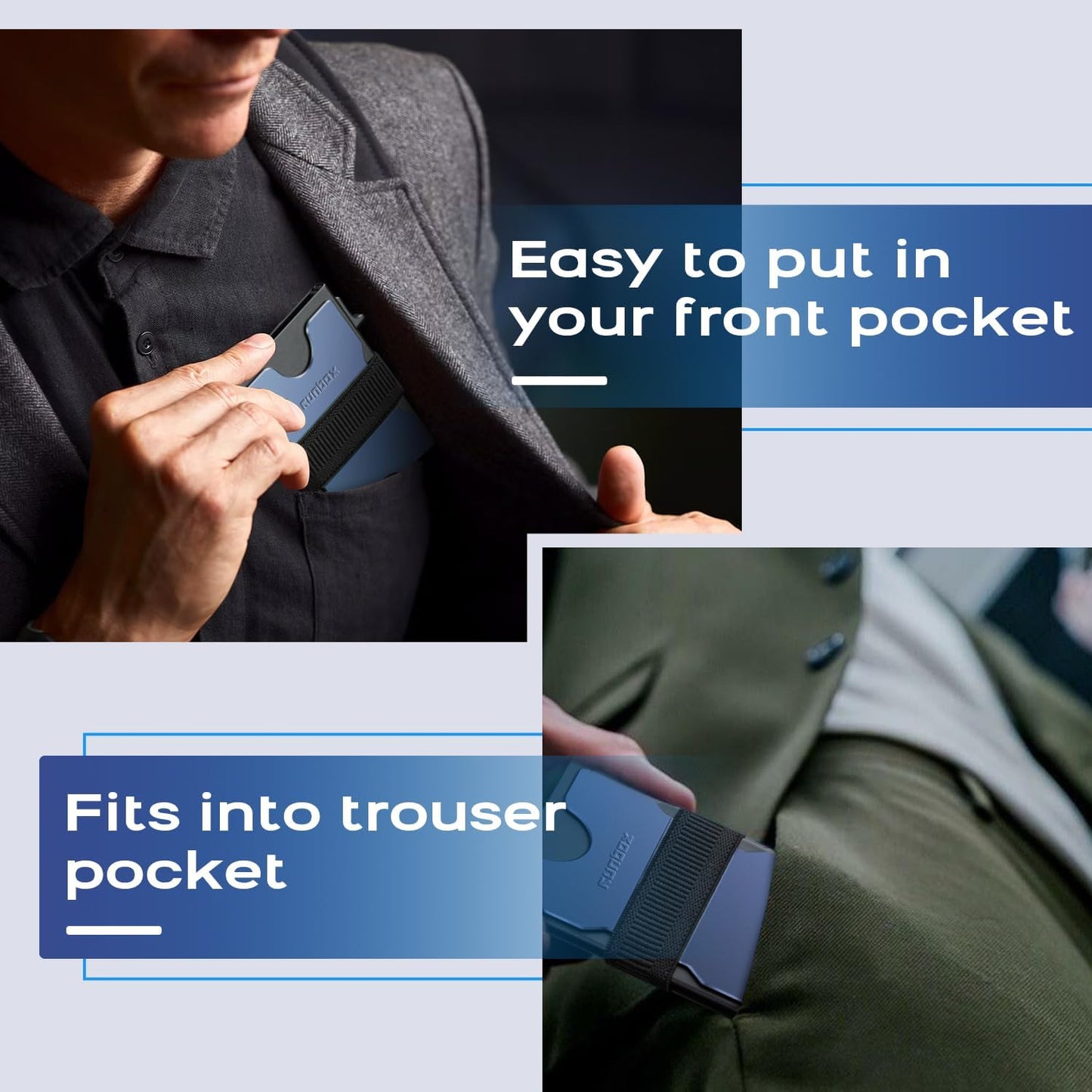 Mens Card Cases, Slim Card Holder Wallet for Men and Women, Minimalist RFID Blocking Wallet with Pop-Up Function, Thin Design, Metal Card Cases Holds 6+6 Cards, Gifts for Men, Men's Accessories