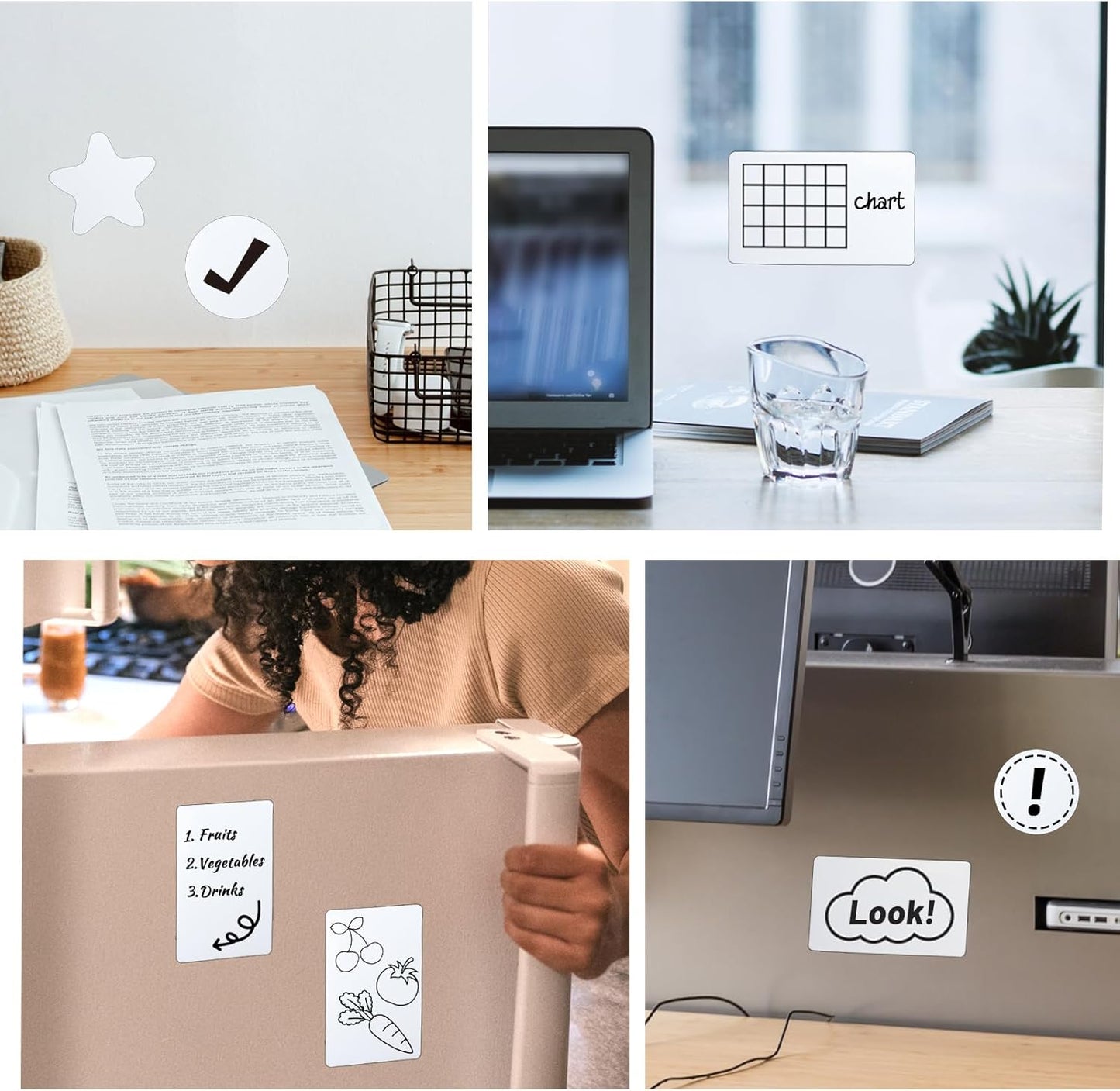 Dry Erase Labels Stickers 24 Pack 3x5 inch Reusable Dry Erase Sticky Notes Mini Whiteboard Label Stickers Removable Reusable Sticky Labels Dry Erase Post It Notes with Wipe Cloth
