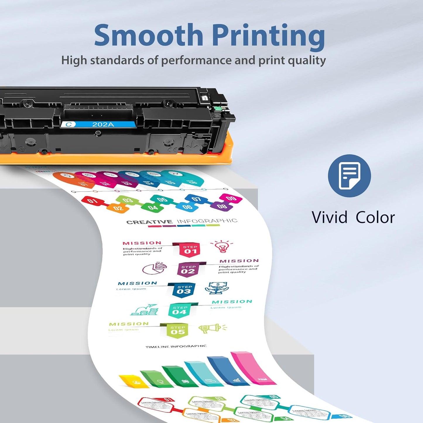 202A Toner Cartridges 4 Pack Compatible for Color Laserjet Pro M281fdw Reaplacement for HP202A Set High Yield with M254dw M254nw MFP M281cdw M280nw M281fdn Printer (Black/Cyan/Magenta/Yellow)