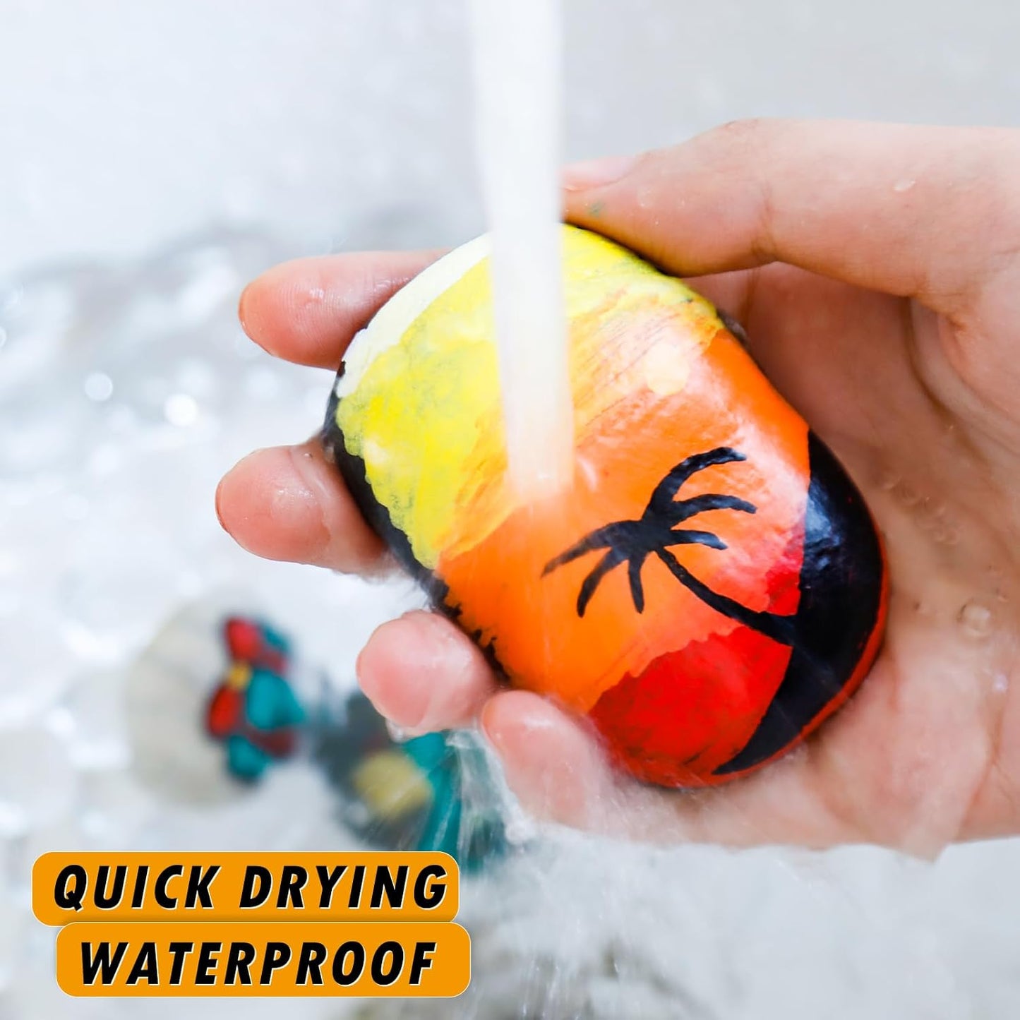 Blue Paint Markers, 2 Pack Oil-Based Waterproof Quick Dry Permanent Paint Pen Set for Rocks Painting, Wood, Fabric, Plastic, Canvas, Glass, Mugs, Metal, Tire, Stone, DIY Craft