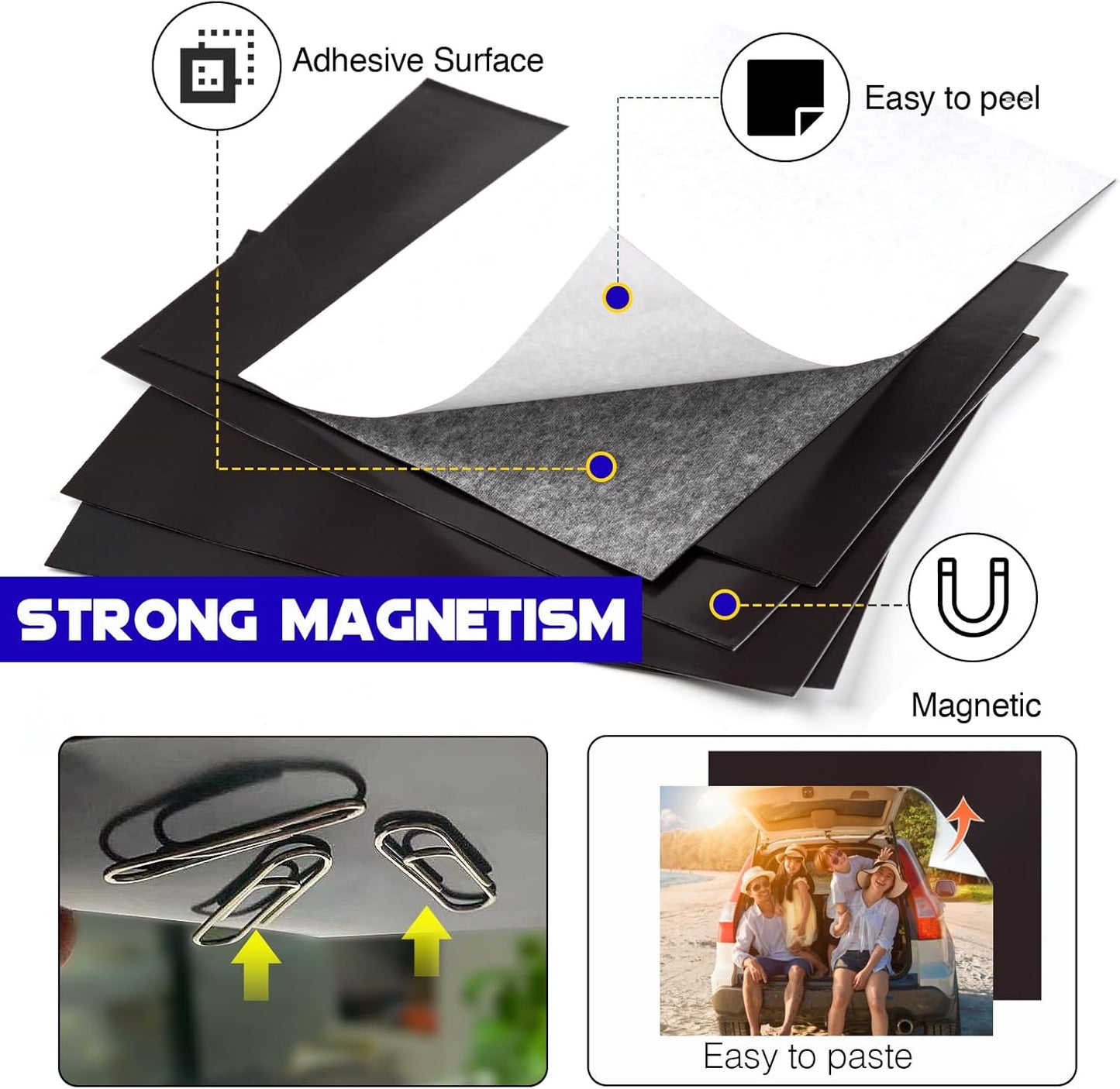 45 Pieces Picture Magnetic Sheets (8X10),Cuttable Photo Magnet Sheets with Adhesive Backing for Home/Classroom/Office/Business