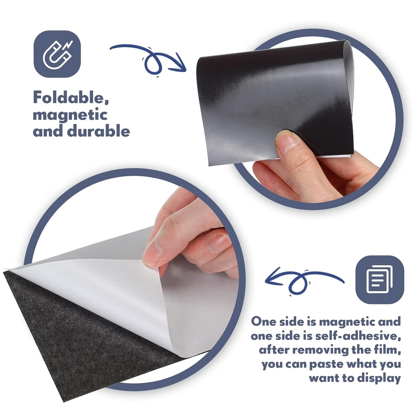 Macarrie 4 x 6 Adhesive Magnetic Sheets with Adhesive Backing Cuttable Magnetic Paper Stickers Flexible Peel and Stick for Picture Crafts Die Storage Photos(64 Pcs)