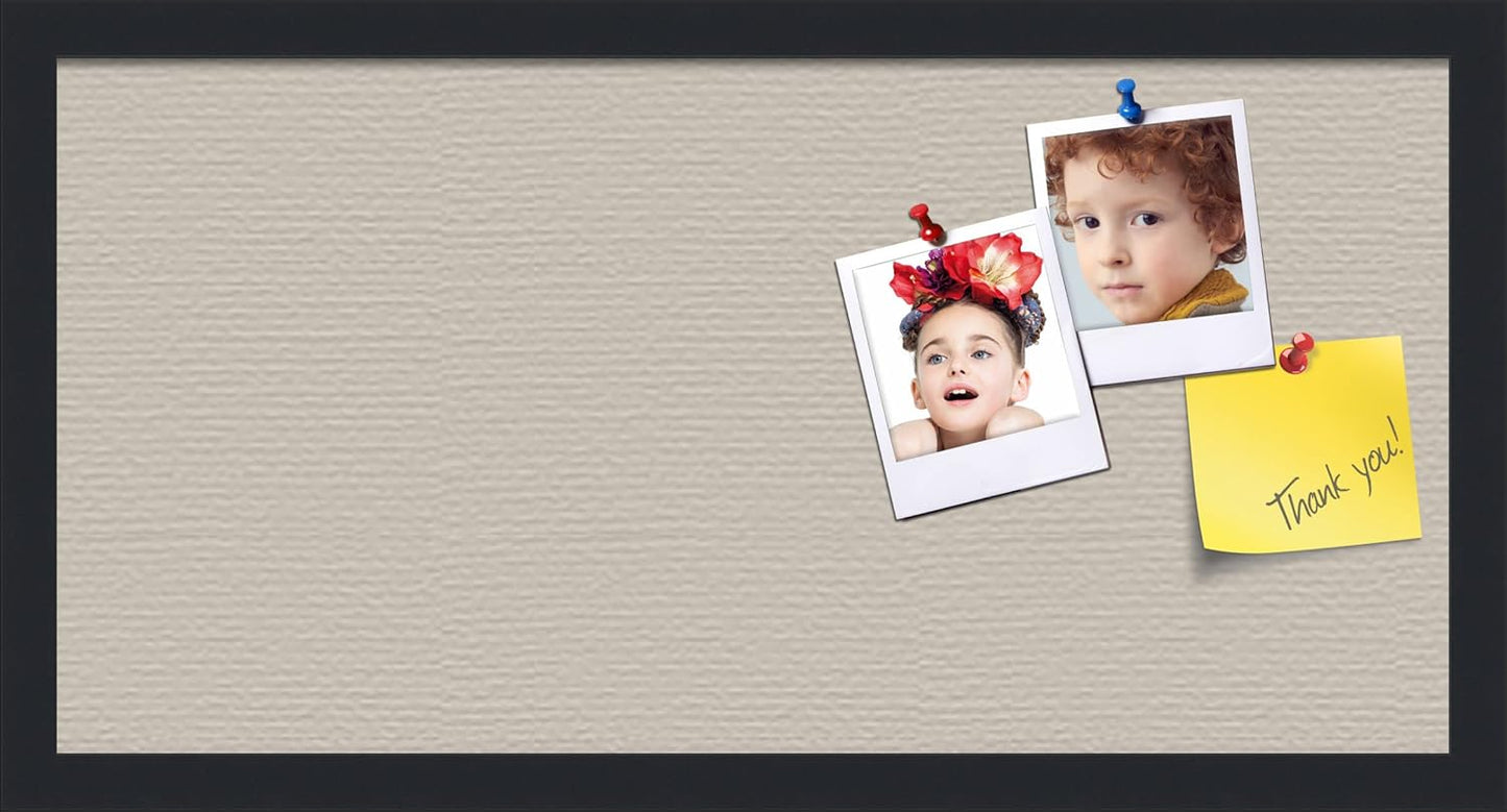 PinPix 24x12 Inch Cork Bulletin Board. This Decorative Framed Pin Board Comes with Desert Pastel Design and a Satin Black Frame. Ideal for Home Office Decor or Message Board (PinPix-1815)