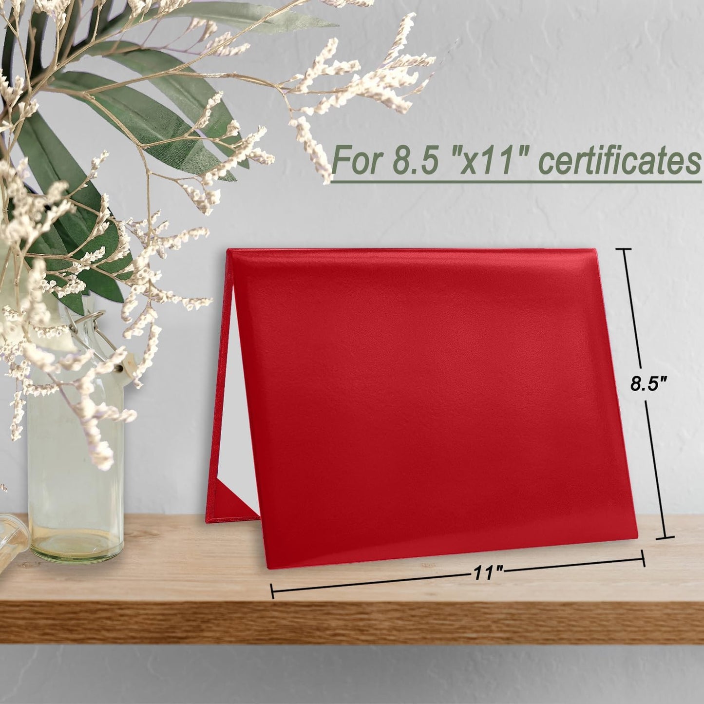 Certificate Holders 8.5"x11" Graduation Diploma Cover Document Leather Folders,Red-100 Pack