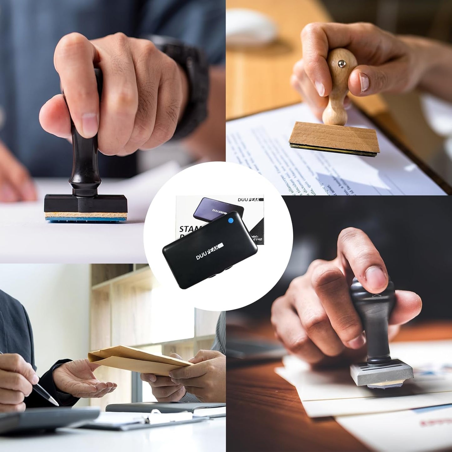 Large Ink Pad for Stamps, 6.14"×3.38" Stamp Pad, Ink Pad for Office, Notarization, and Rubber Stamps (Blue