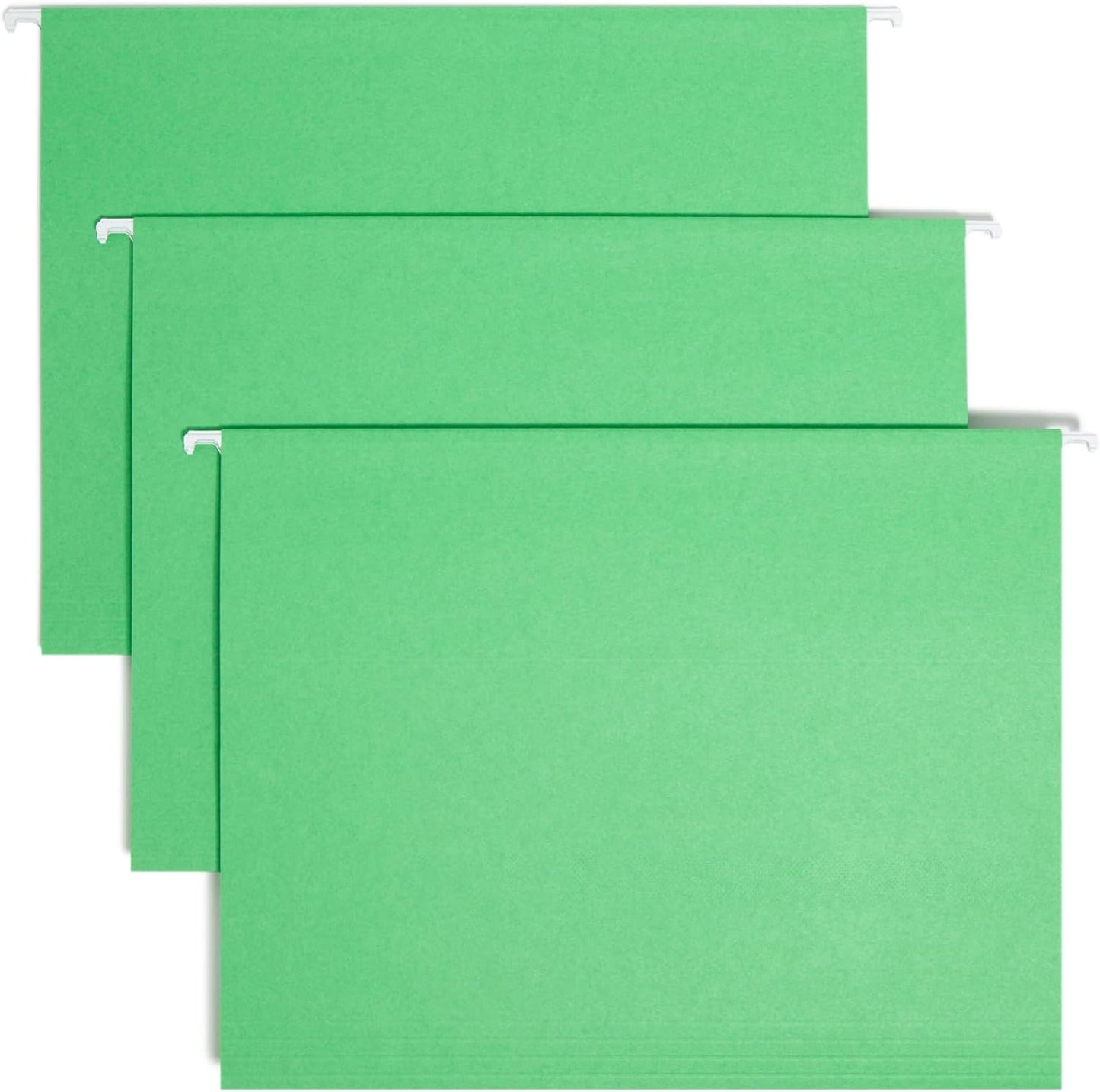 Smead Standard Hanging File Folders, 25 Count, Green, 1/5-Cut Adjustable Tabs, Letter Size (64061)