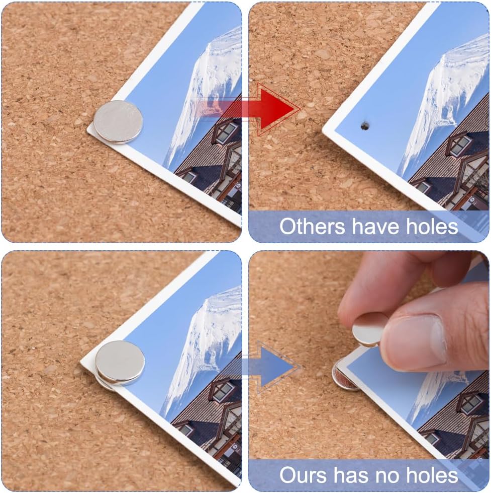 rhinocats Magnetic Push Pins, 20 Sets Magnet Thumbtack for Wall Bulletin Board Strong Decorative Pushpins Clip for Map Picture Hanging Kit Poster Holder