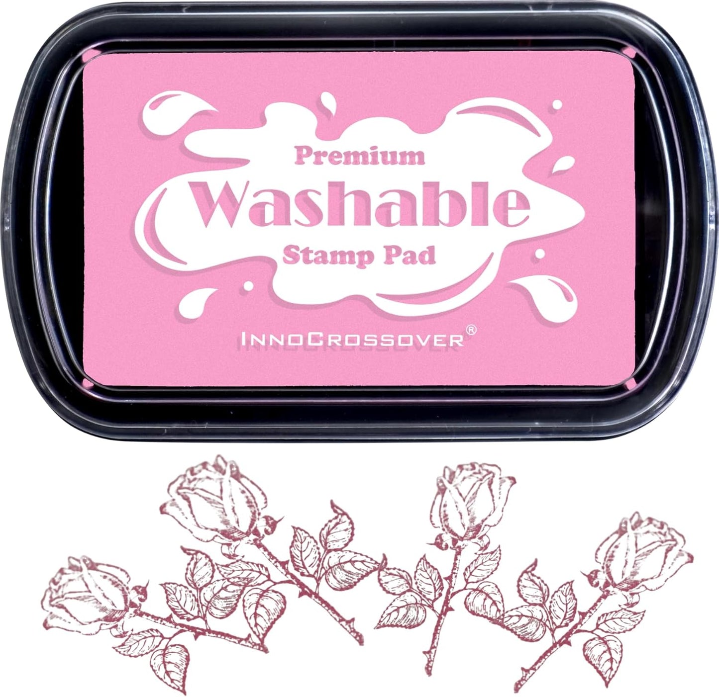 Washable Ink Pad, Best Stamps for Kids, Kids Crafts, Paw Print Kit, Baby Footprint Kit, Stamp Pads on Scrapbooking, Fingerprint Ink Pad, Easy to Wash Off Skin| Large | Safe Non-Toxic (Plum Bossom)