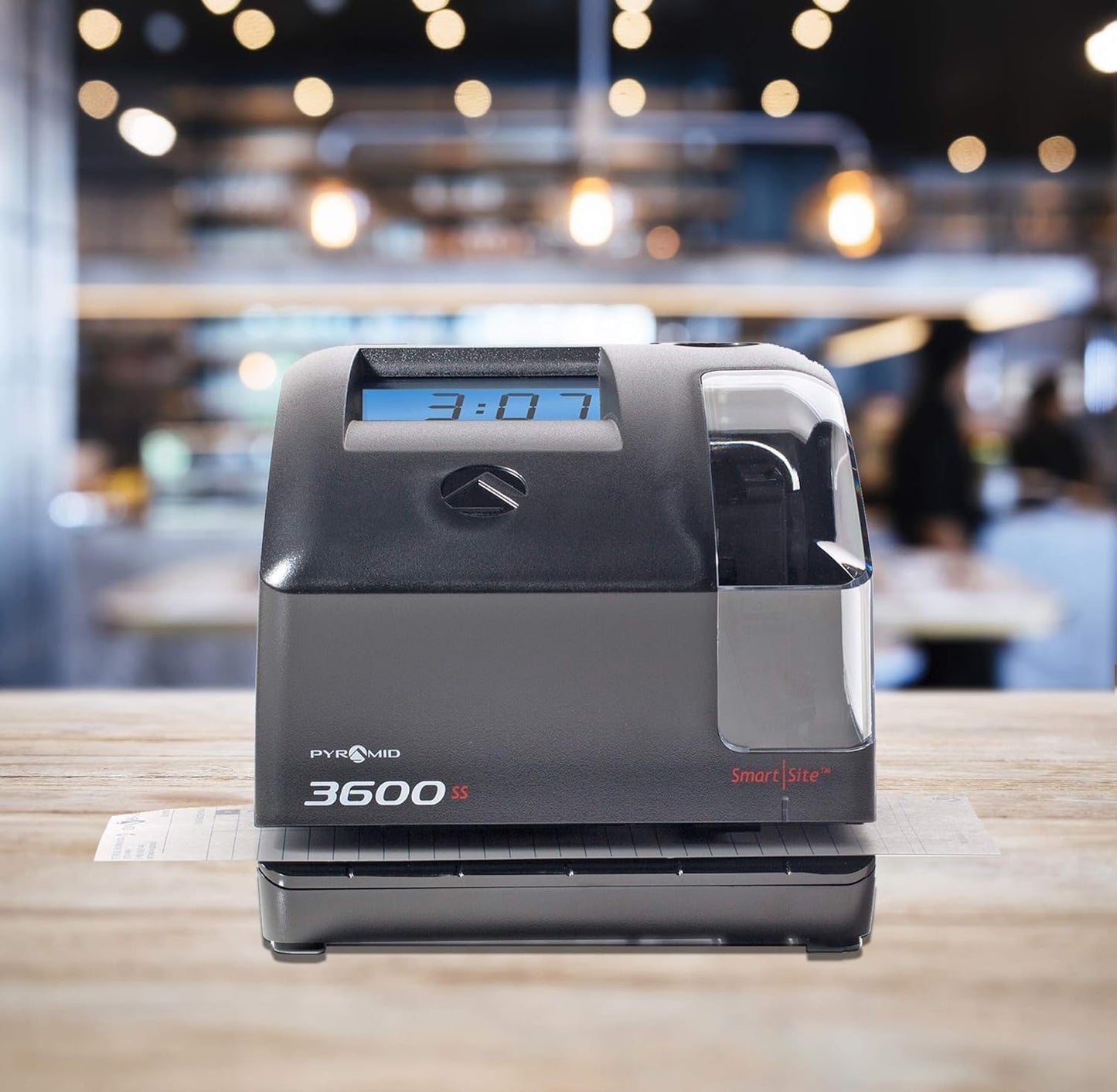 Pyramid Time Systems - 3600SS Dual Function Employee Time Clock and Document Stamp with SmartSite LED Alignment and Tri-View Window - Includes 25 Time Cards, Ribbon, 2 Security Keys