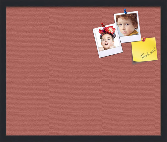 PinPix 24x20 Inch Cork Bulletin Board. This Decorative Framed Pin Board Comes with Crimson Pastel Design and a Satin Black Frame. Ideal for Home Office Decor or Message Board (PinPix-1807)