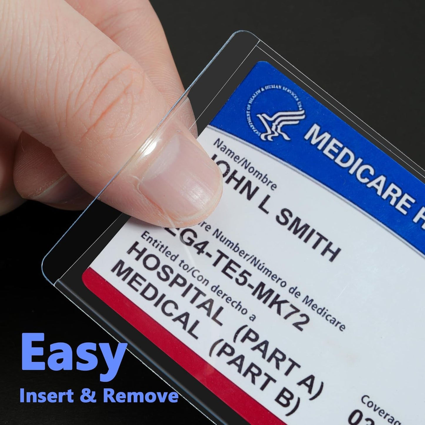 New Medicare Card Holder Protector Sleeves, Social Security Card Protector, 12 Mil Clear PVC Water Resistant Plastic Sleeves for New Medicare/Social Security/Business/ID/Credit Cards(10 Pack)