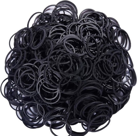 AMUU Rubber Bands 500pcs Black 1inch Small Rubber Bands for Office 2.5cm rubber band for Office School Home Strong Elastic Band Loop Office Supplies