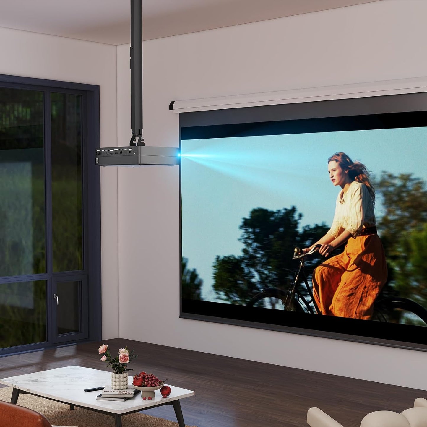 suptek 49inch Extended Mini Projector Ceiling Mount Adjustable Wall Mount with Thread Adapters for Projector DVR Camera (PR05LMINIB)