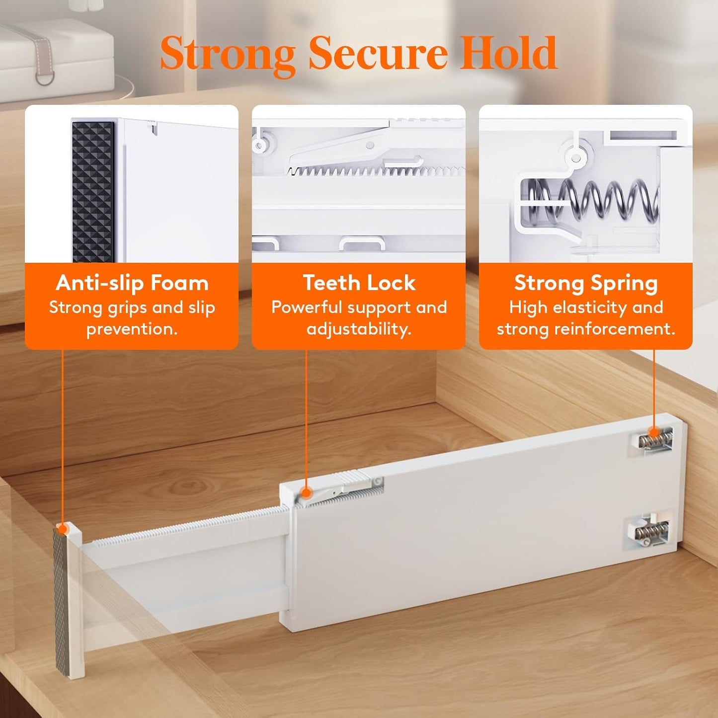 Lifewit 12 Pack Drawer Dividers Plastic 4" High, 13.5-22" Adjustable Drawer Organizers for Clothes, Expandable Dresser Separators in Bedroom/Bathroom/Kitchen/Fridge/Office Organization and Storage