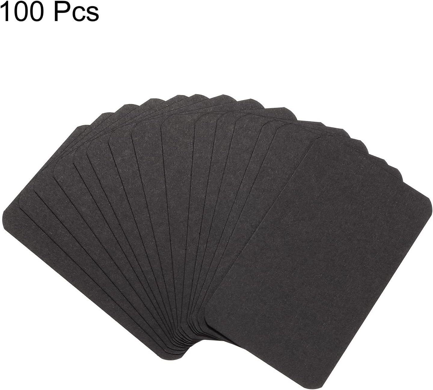 PATIKIL 3.5" x 2" Blank Paper Business Cards, 100 Pack Small Index Flash Cards Words Message Note Card Mini Paper Tags for DIY Gift Craft Scrapbooking, Black