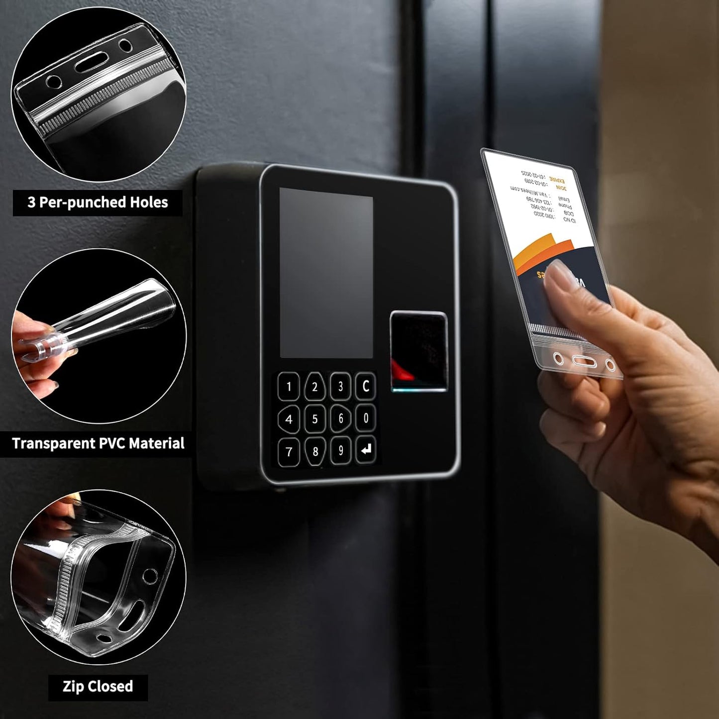 600 Pack Badge Holder, Plastic ID Badge Holder, Clear Waterproof ID Card Holder with Resealable Zip, 2.5" x 3.8" Vertical Name Tag Holder for Nurses and Office, Fits ID Card/Credit Card/Student Card