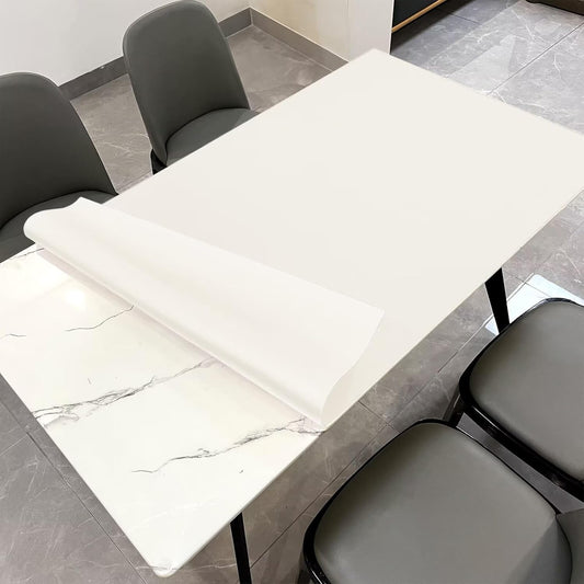 Leather Table Cover,1.8mm Thick,36x54 Inch Table Protector,Table Protector for Dining Room Table,Table Protectors for Rectangle Tables.(White+White,36x54)