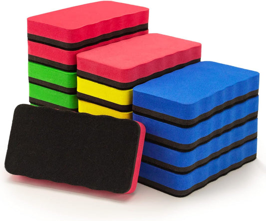 16 Pcs Dry Erase Erasers, Magnetic Whiteboard Eraser, Magnetic Eraser for Dry Erase Board, Dry Marker Eraser, White Board Dry Erase for Whiteboard, Kids, Teacher, Home and Office (4 Color)