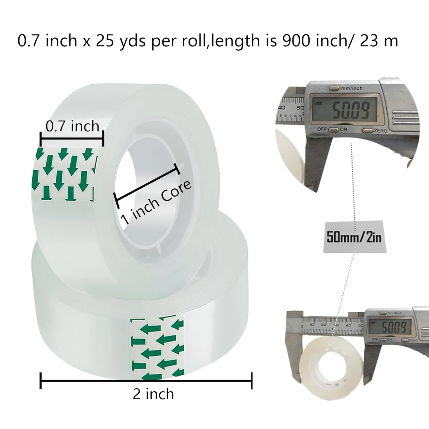 16 Rolls Transparent Tape Refills Rolls Each Rol 1 inch Corel 3/4 x 900 Inches,for School,Office, Home.