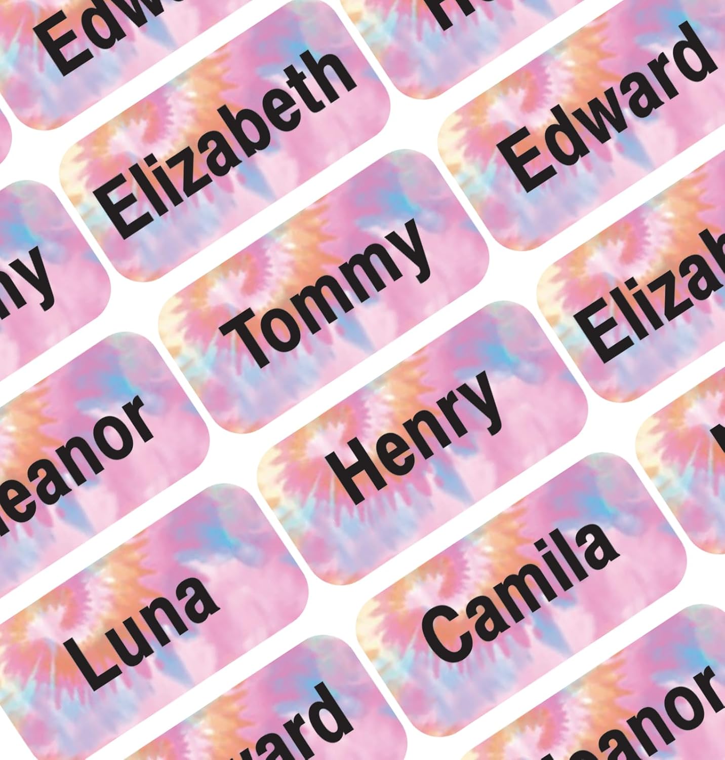 Personalized Waterproof Name Labels Press and Stick Custom Name Stick on Clothing Labels. Customized Up to 3 Lines Great for Camp & Daycare