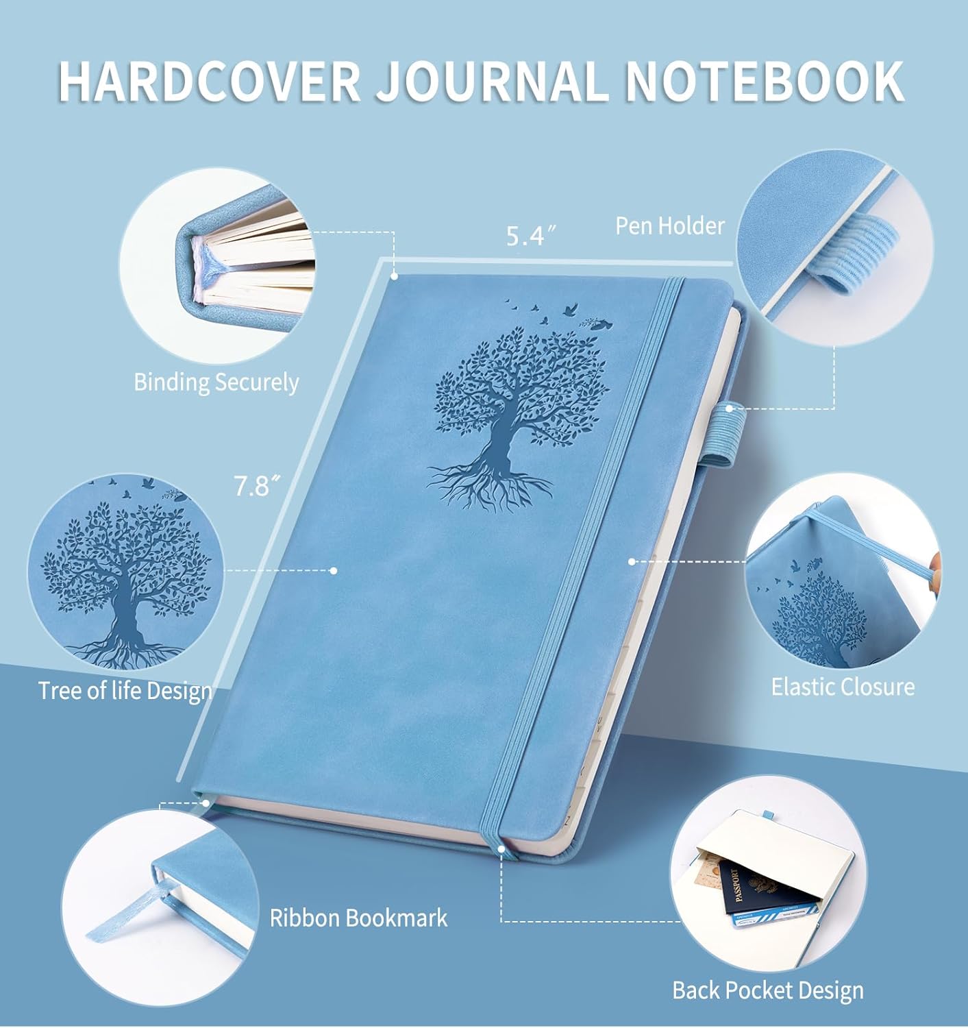 Password Book with Alphabetical Tabs, 5.4"x7.8"Password Keeper Book, 160 Pages/100GSM Hardcover Notebook, Password Organizer for Internet Website Address Login